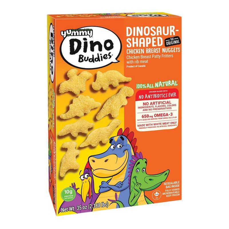 slide 4 of 4, Dino Buddies Yummy Dinosaur-Shaped Chicken Breast Nuggets, 35 oz, 35 oz