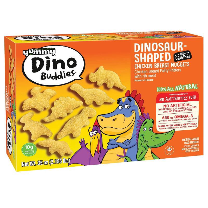 slide 1 of 4, Dino Buddies Yummy Dinosaur-Shaped Chicken Breast Nuggets, 35 oz, 35 oz