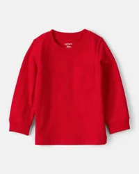 Carter's Baby Boy Long-Sleeve Pocket Tee - Red - 12M