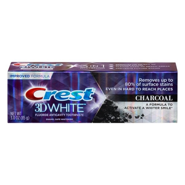 slide 1 of 1, Crest 3D White, Charcoal Whitening Toothpaste, 3.9 oz