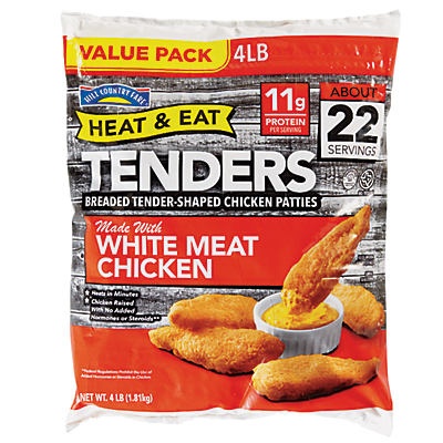slide 1 of 1, Hill Country Fare Heat & Eat Chicken Tenders Value Pack, 64 oz
