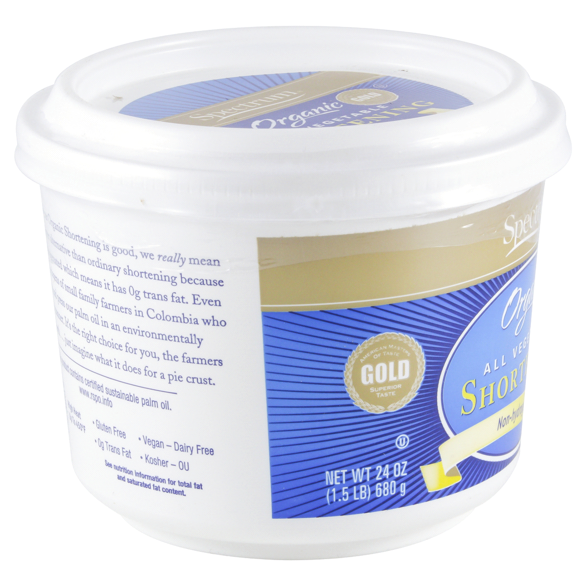 Spectrum Organic AllVegetable Shortening NonHydrogenated 24 oz Shipt