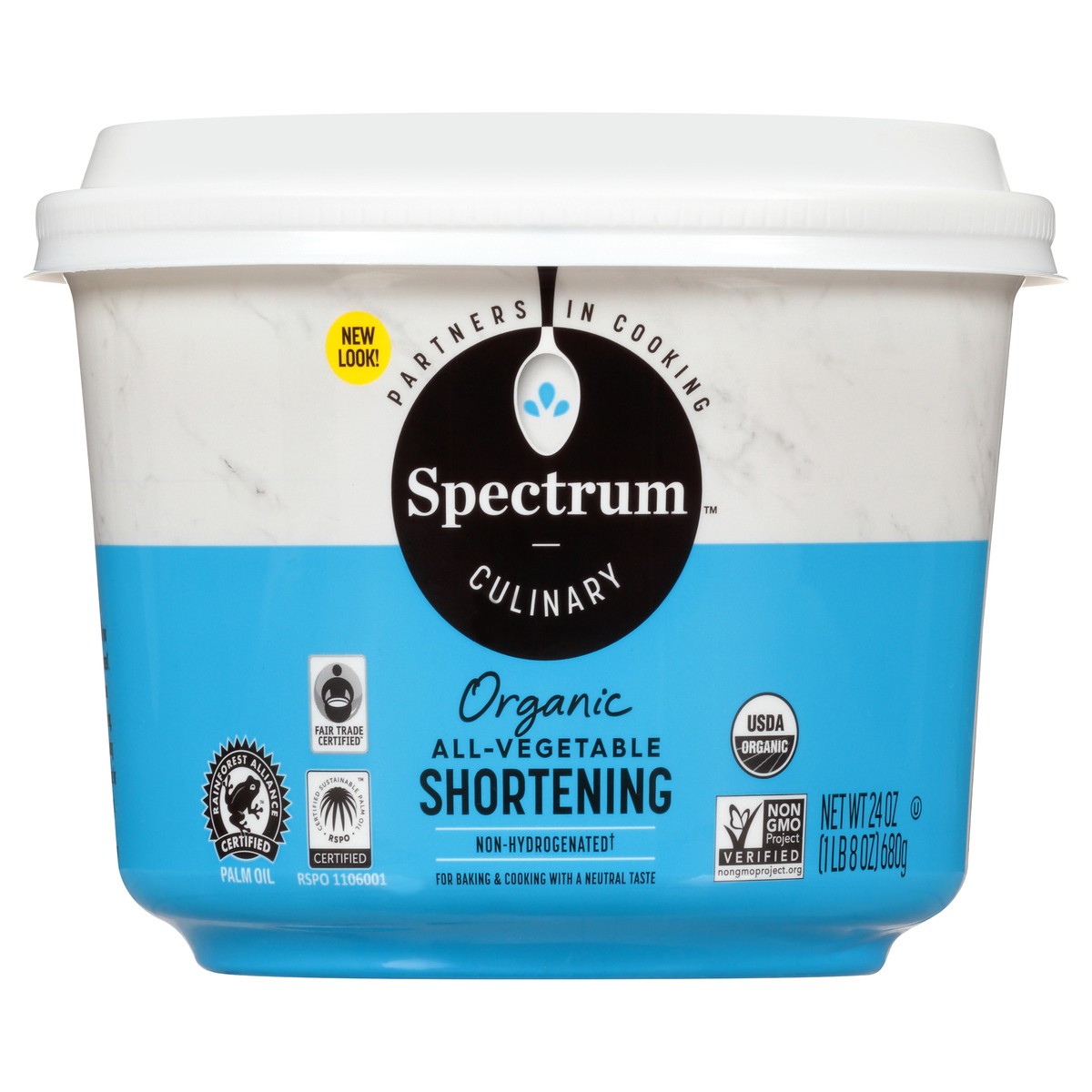 slide 1 of 7, Spectrum Culinary Organic All-Vegetable Shortening 24 oz. Tub, 24 oz