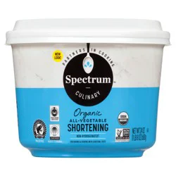 Spectrum Culinary Organic All-Vegetable Shortening 24 oz. Tub