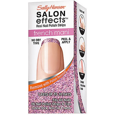 slide 1 of 1, Sally Hansen Salon Effects Real Nail Polish French Manicure Strips, Pink Macaroon, 32 ct