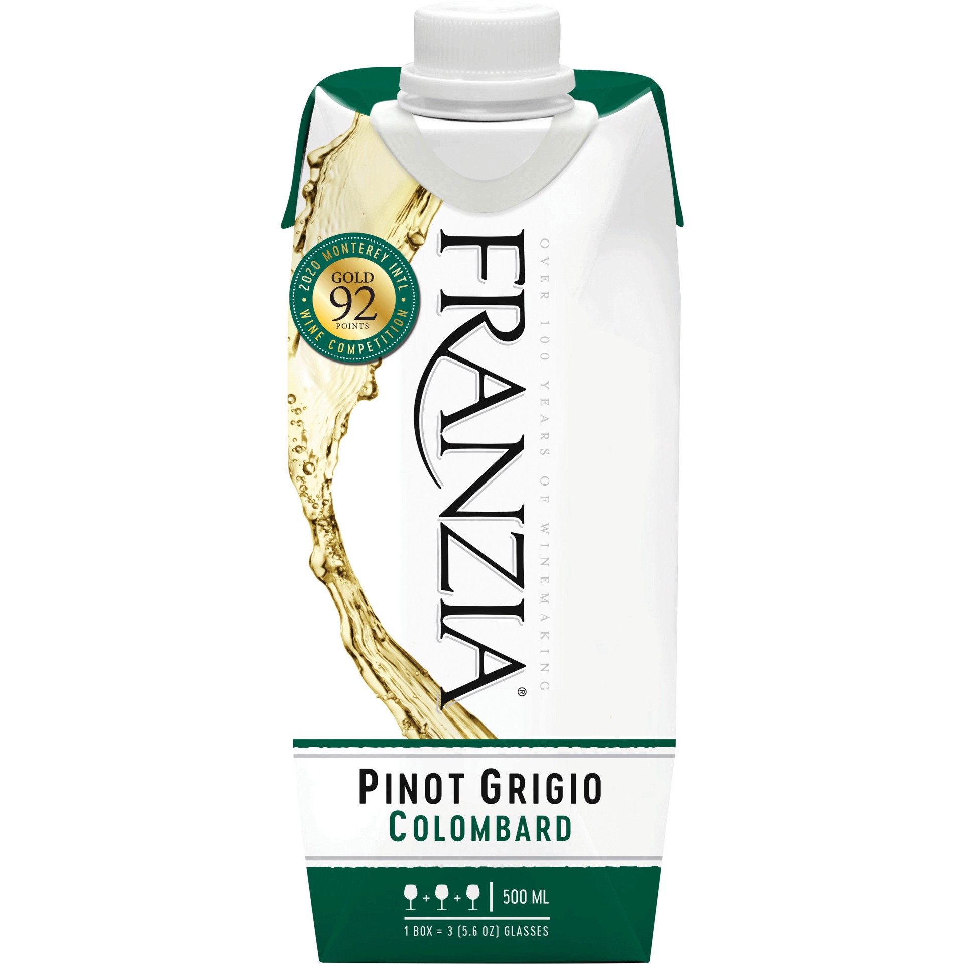 slide 1 of 2, Franzia Pinot Grigio/Colombard, White Wine, American, 1 ct, 500ml Tetra, 500 ml