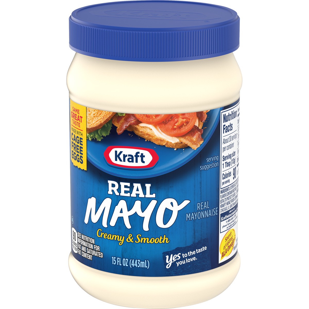 slide 9 of 9, Kraft Real Mayo Creamy & Smooth Mayonnaise, 15 fl oz Jar, 15 fl oz