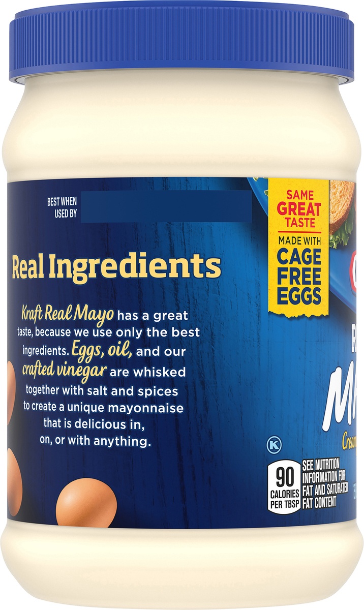 slide 7 of 11, Kraft Real Mayo Creamy & Smooth Mayonnaise Jar, 15 oz