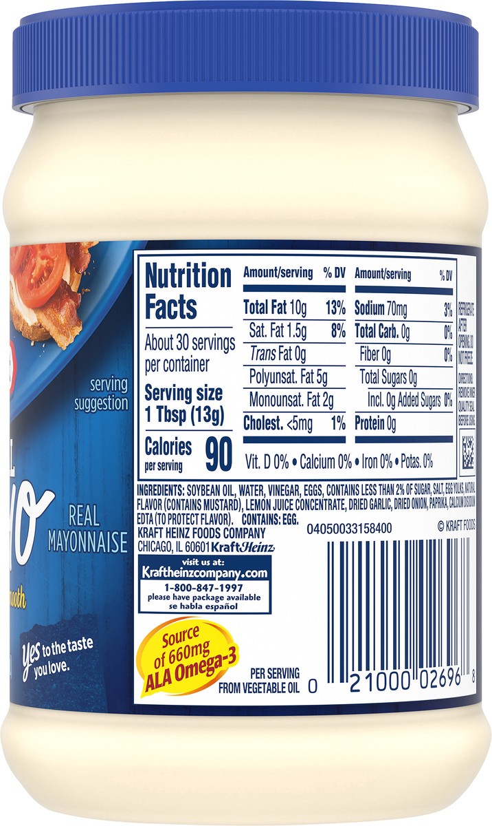 slide 3 of 9, Kraft Real Mayo Creamy & Smooth Mayonnaise, 15 fl oz Jar, 15 fl oz