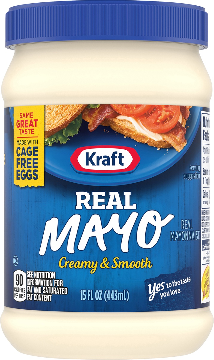 slide 9 of 11, Kraft Real Mayo Creamy & Smooth Mayonnaise Jar, 15 oz