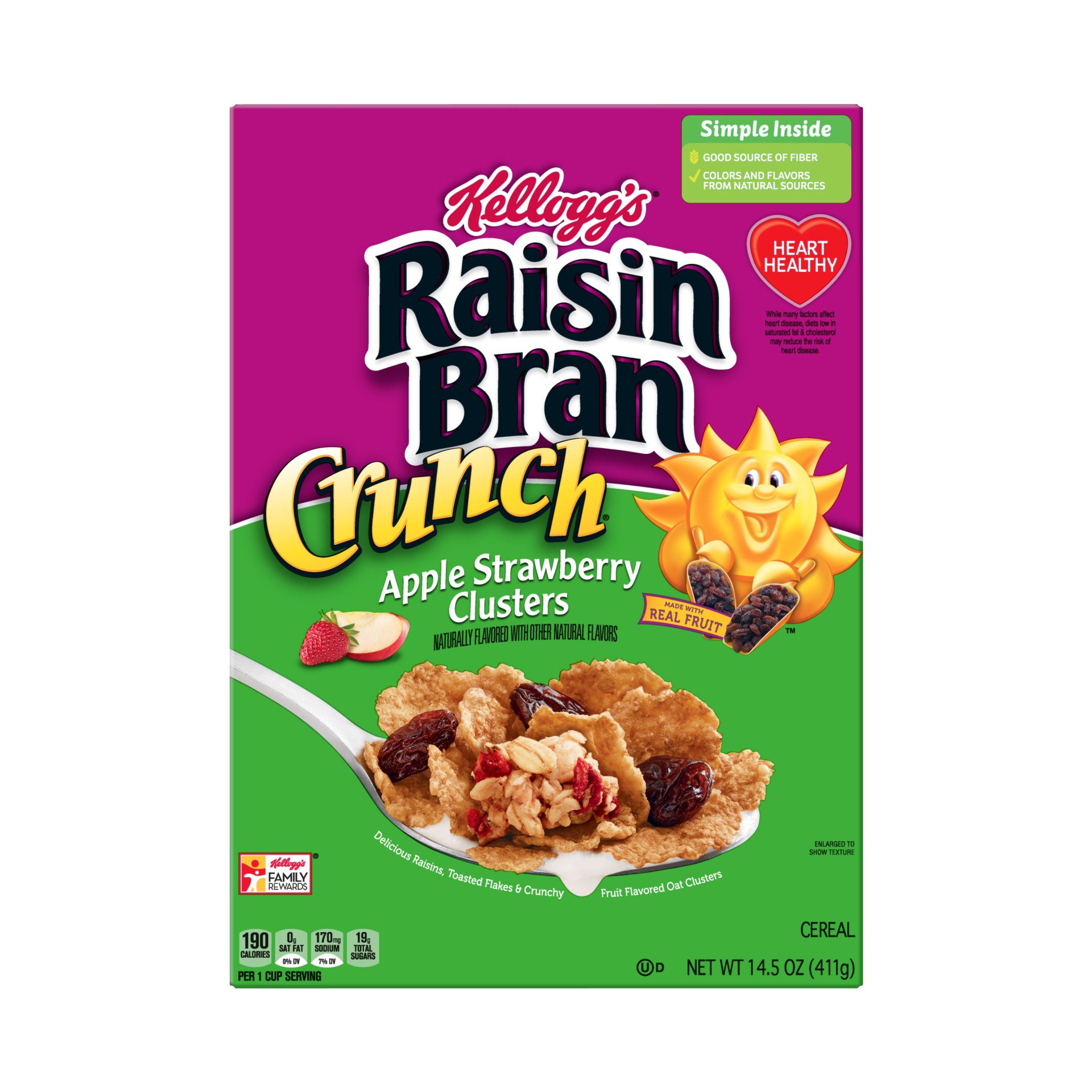 slide 3 of 7, Kellogg's Raisin Bran Crunch Breakfast Cereal, 14.5 oz