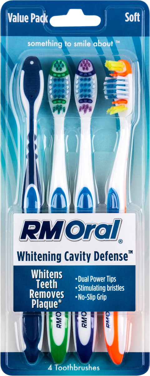 slide 3 of 6, RM ORAL Whitening Cavity Defense Soft Toothbrushes, 4 CT., 4 ct