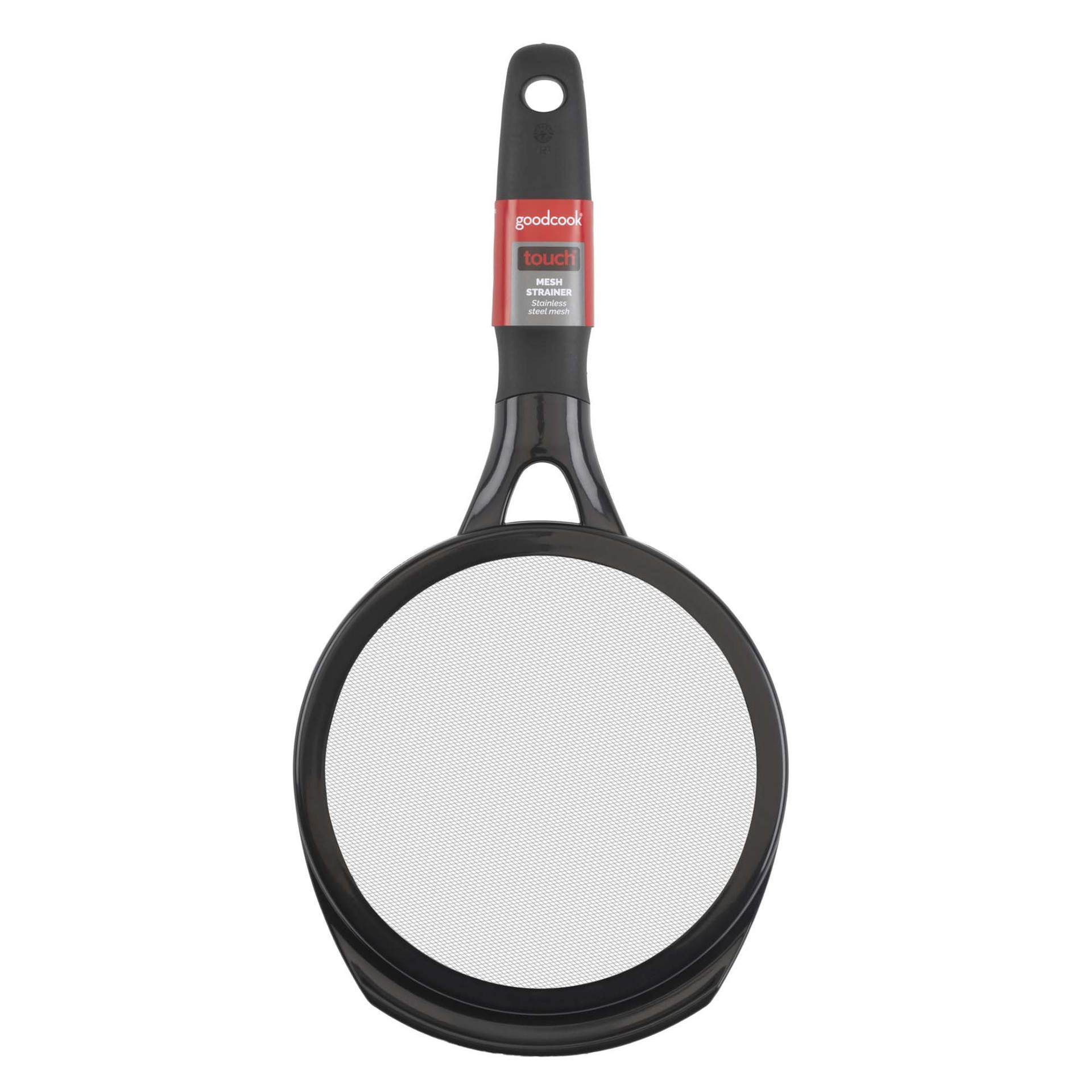 slide 1 of 3, Good Cook Touch Strainer - Black, 6 in