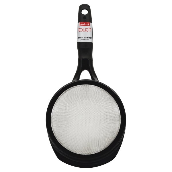 slide 1 of 1, Good Cook Touch Strainer - Black, 6 in