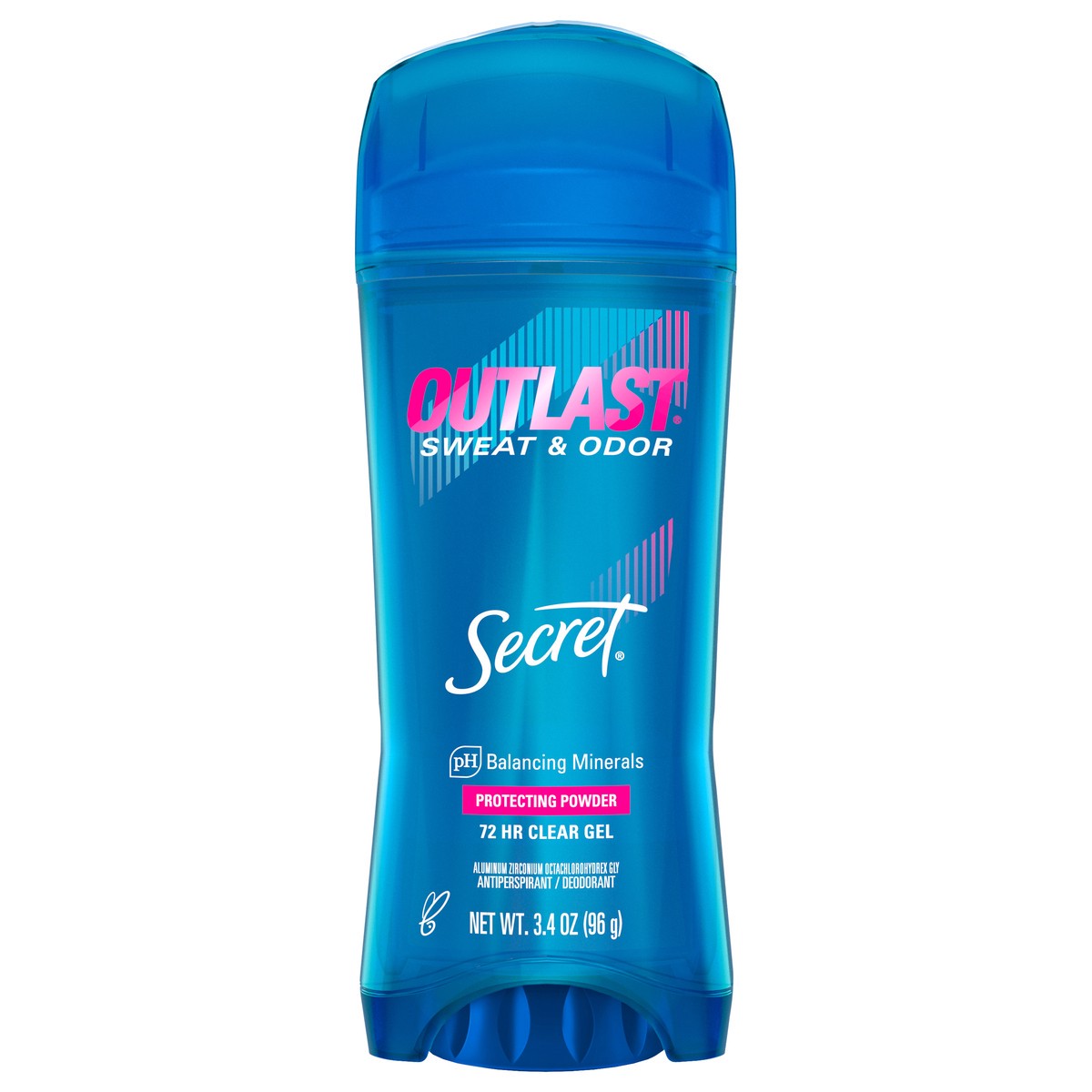 slide 1 of 3, Secret Outlast Clear Gel Antiperspirant Deodorant for Women, Protecting Powder 2.6 oz, 3.4 oz