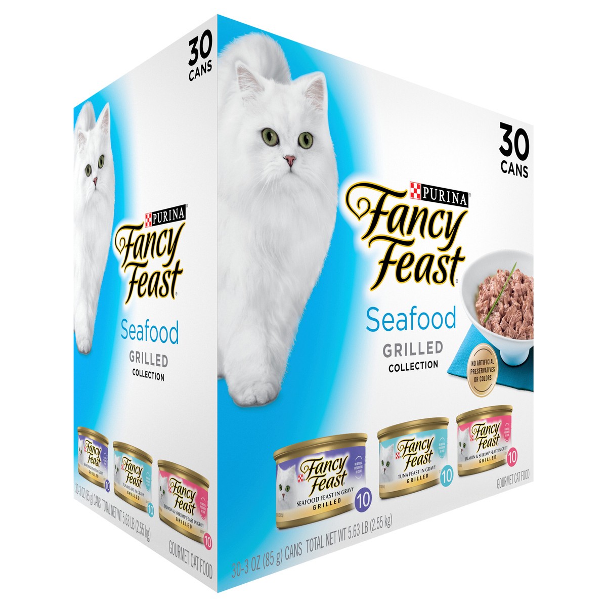 slide 7 of 9, Fancy Feast Purina Fancy Feast Grilled Wet Cat Food Seafood Collection in Wet Cat Food Variety Pack, 5.63 lb