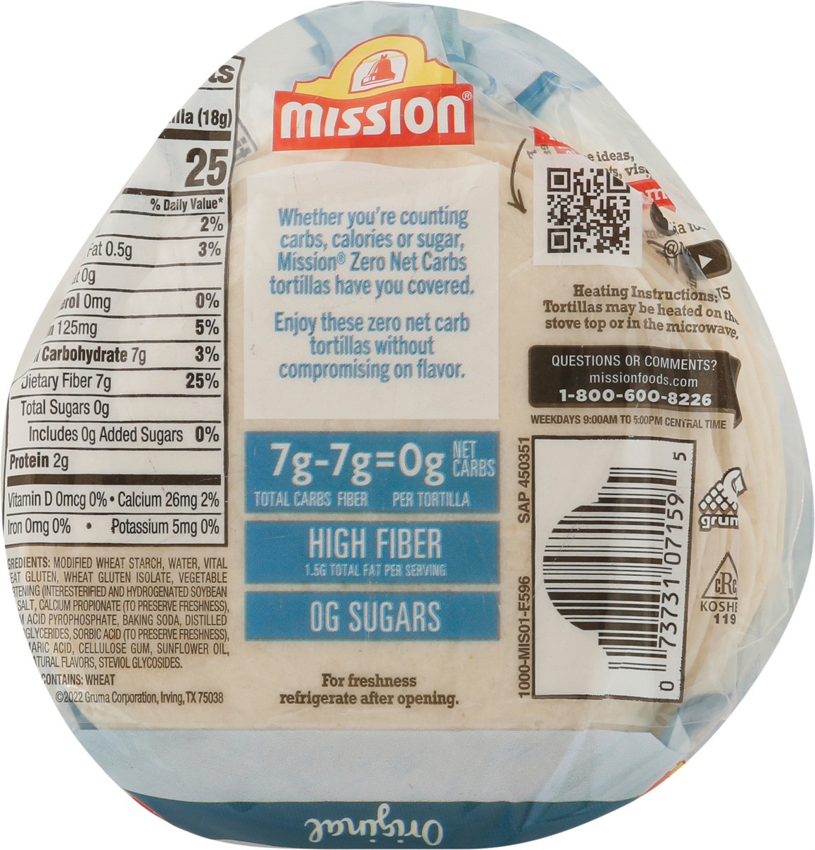 slide 5 of 9, Mission Zero Net Carbs Original Tortillas 14 ea, 14 ct