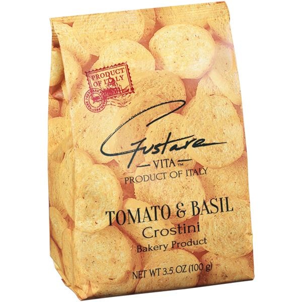 slide 1 of 1, Gustare Vita Tomato & Basil Crostini Bakery Product, 3.5 oz