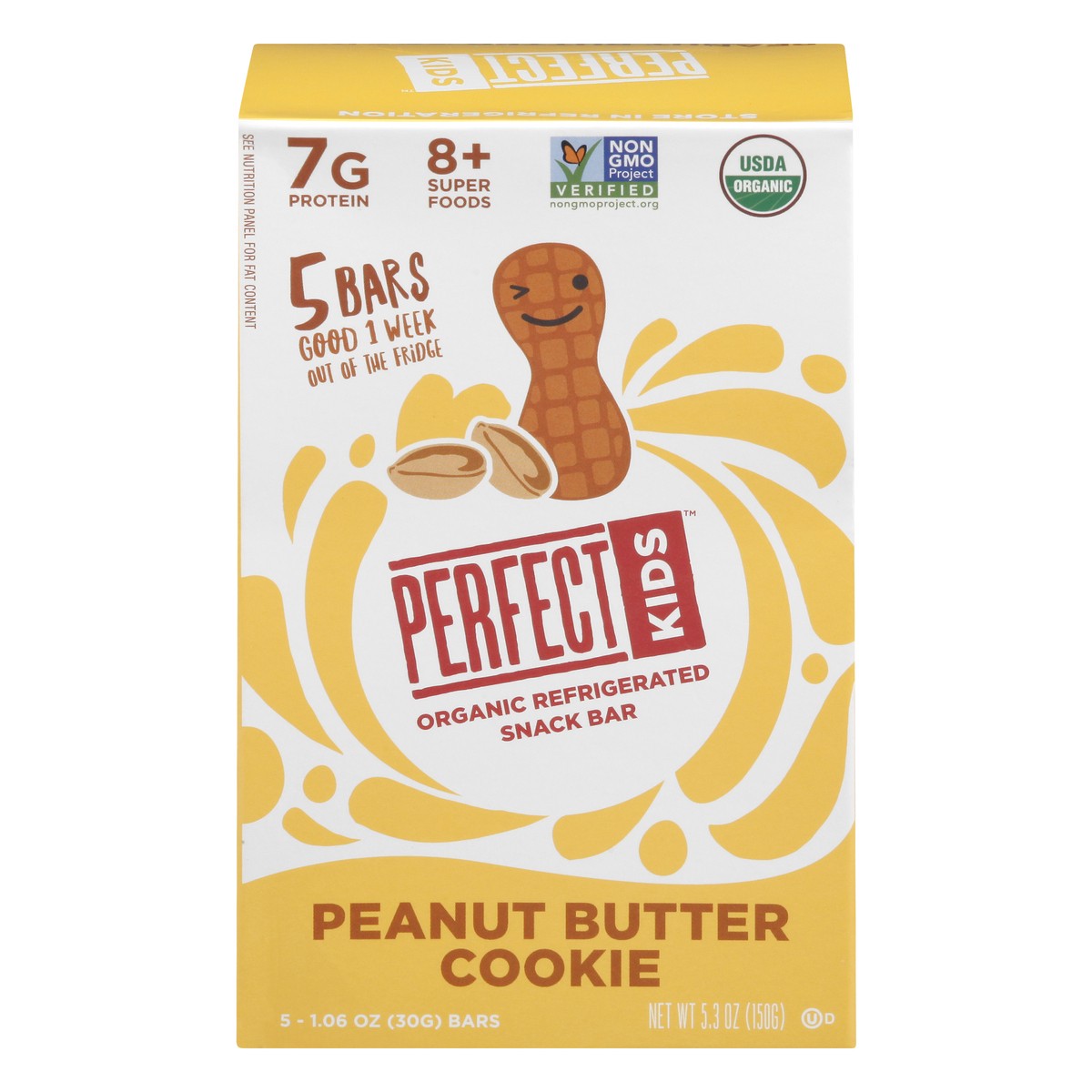 slide 1 of 9, Perfect Kids Organic Refrigerated Peanut Butter Cookie Snack Bar 5 ea, 5 ct; 1.06 oz