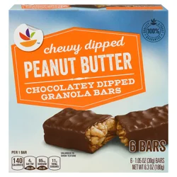 Giant Chewy Dipped Peanut Butter Granola Bar - 6 ct