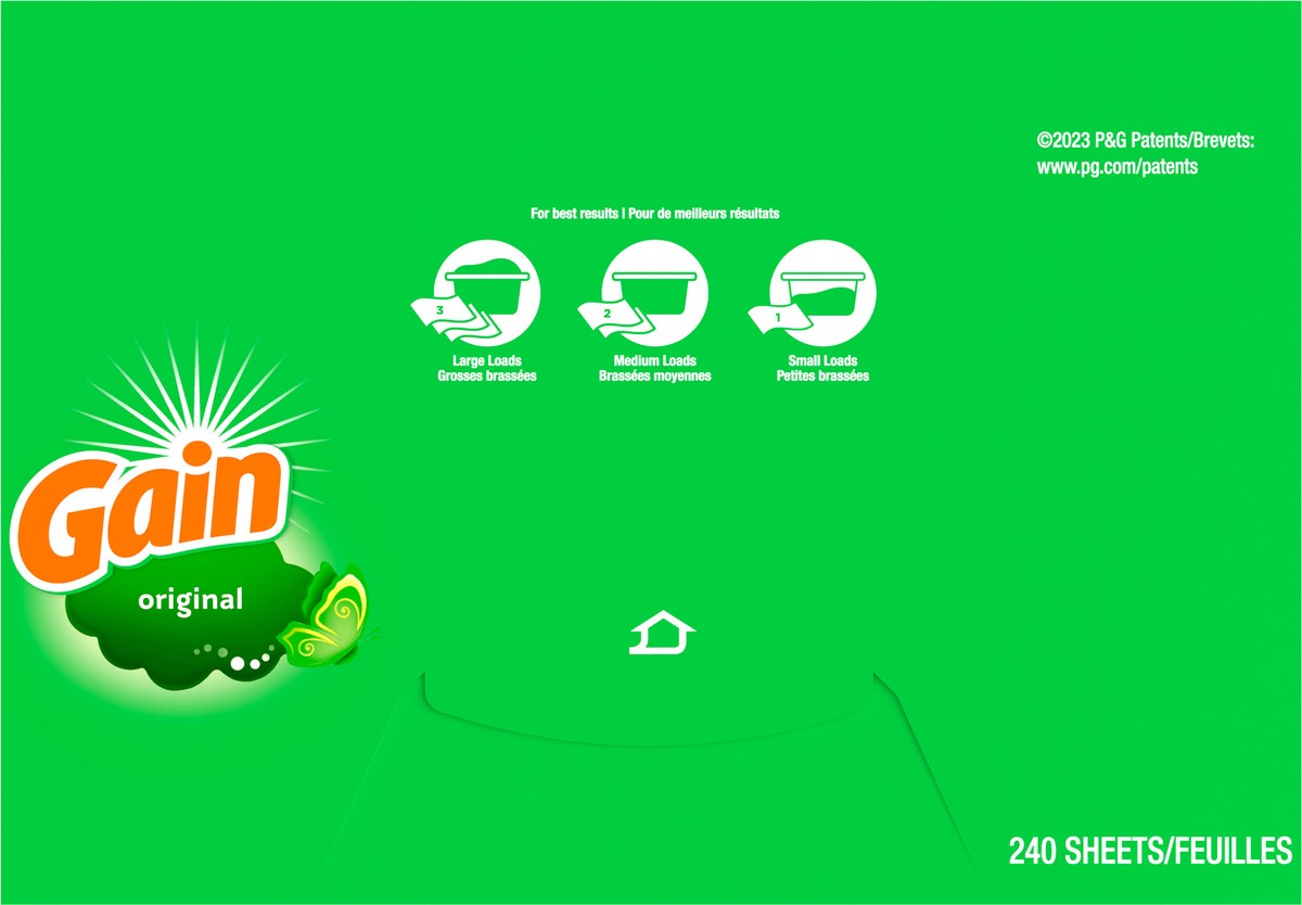 slide 12 of 12, Gain dryer sheets Plus Wrinkle Release, Original Scent, 240 Count, Fights static with a touch of scent, laundry sheets, 240 ct