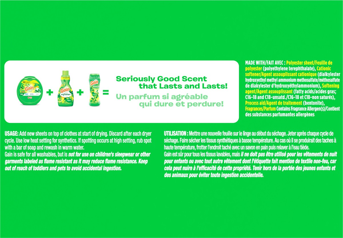 slide 4 of 12, Gain dryer sheets Plus Wrinkle Release, Original Scent, 240 Count, Fights static with a touch of scent, laundry sheets, 240 ct