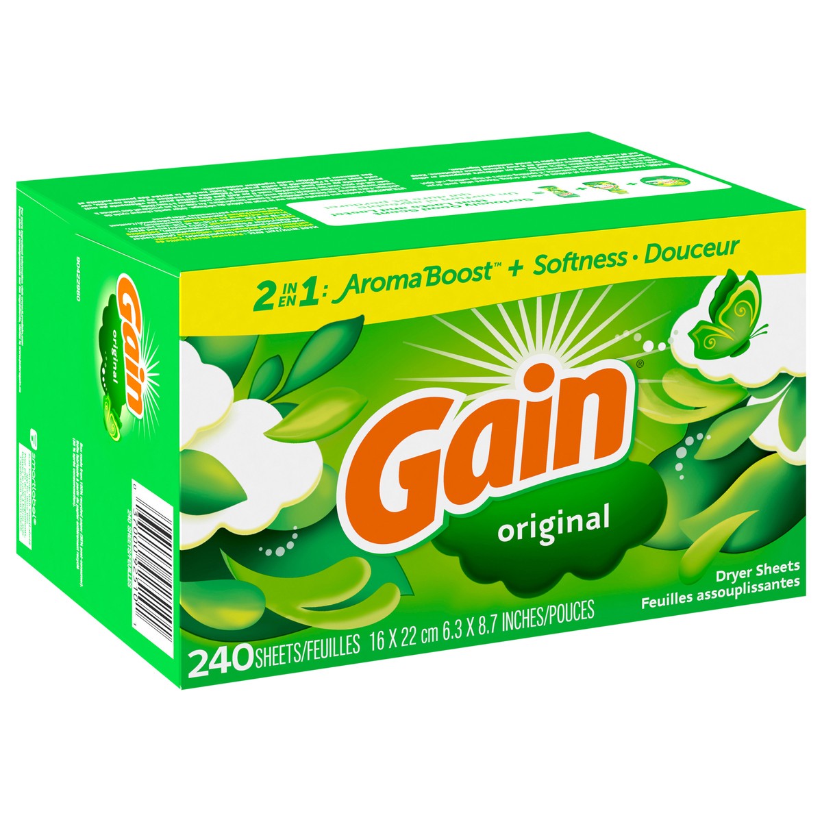 slide 7 of 12, Gain dryer sheets Plus Wrinkle Release, Original Scent, 240 Count, Fights static with a touch of scent, laundry sheets, 240 ct