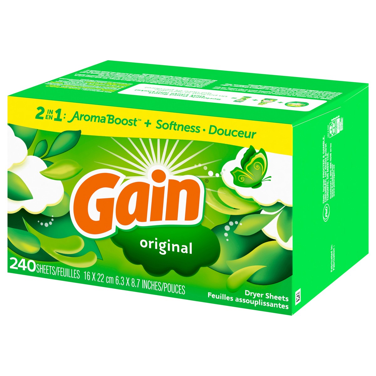 slide 9 of 12, Gain dryer sheets Plus Wrinkle Release, Original Scent, 240 Count, Fights static with a touch of scent, laundry sheets, 240 ct