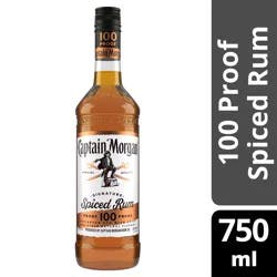 Captain Morgan 100 Proof Spiced Rum, 750 mL Glass Bottle