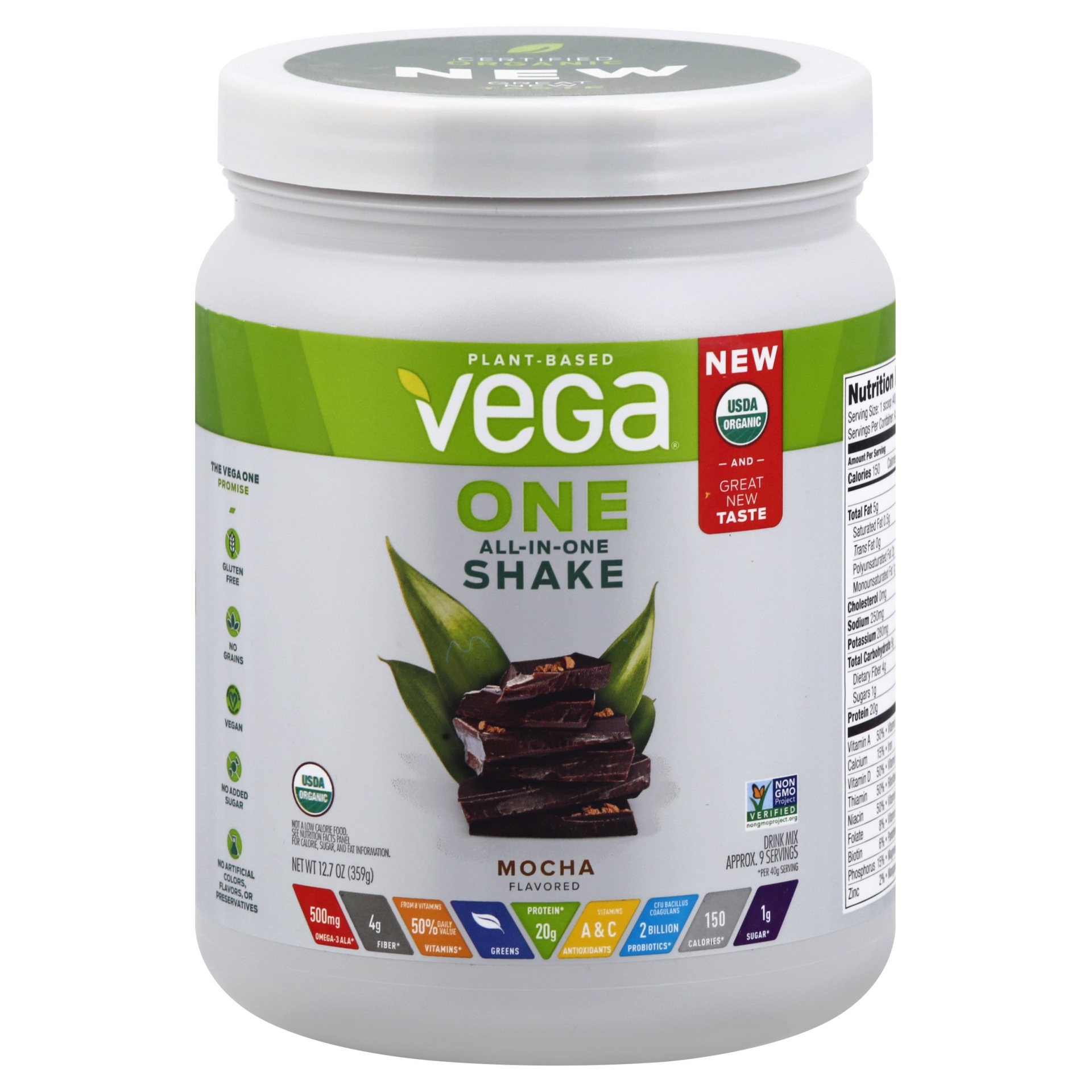 slide 1 of 6, Vega One All-In-One Nutritional Shake, Mocha Mix, 12.7 oz