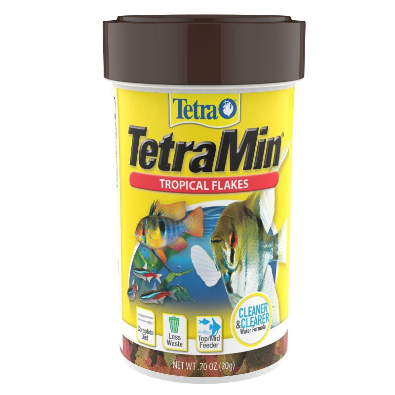 slide 1 of 3, Tetra Min Tropical Flakes Dry Fish Food, 0.7 oz
