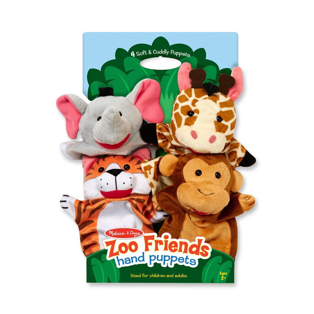 slide 1 of 6, Melissa & Doug Zoo Friends Hand Puppets, 4 ct