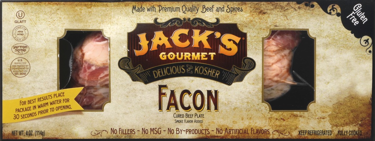 slide 2 of 4, Jack's Gourmet Facon, 4 oz