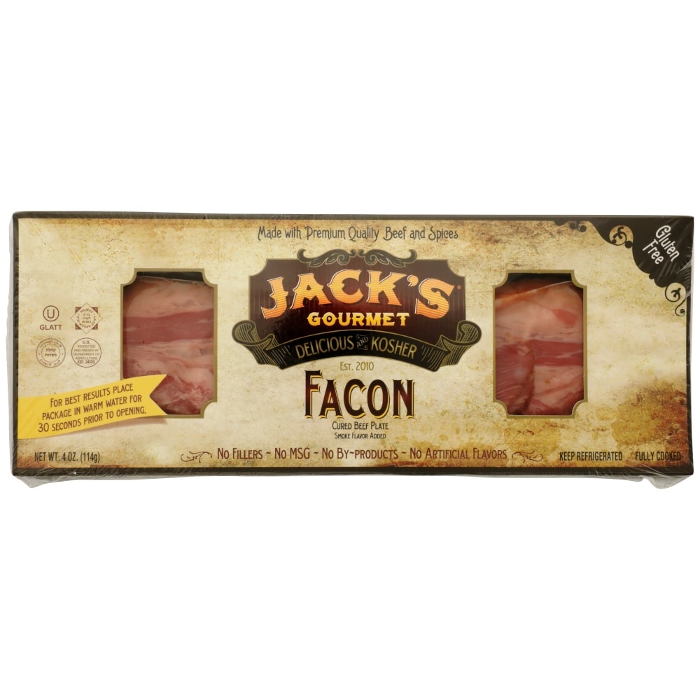 slide 1 of 1, Jack's Gourmet Facon, 4 oz