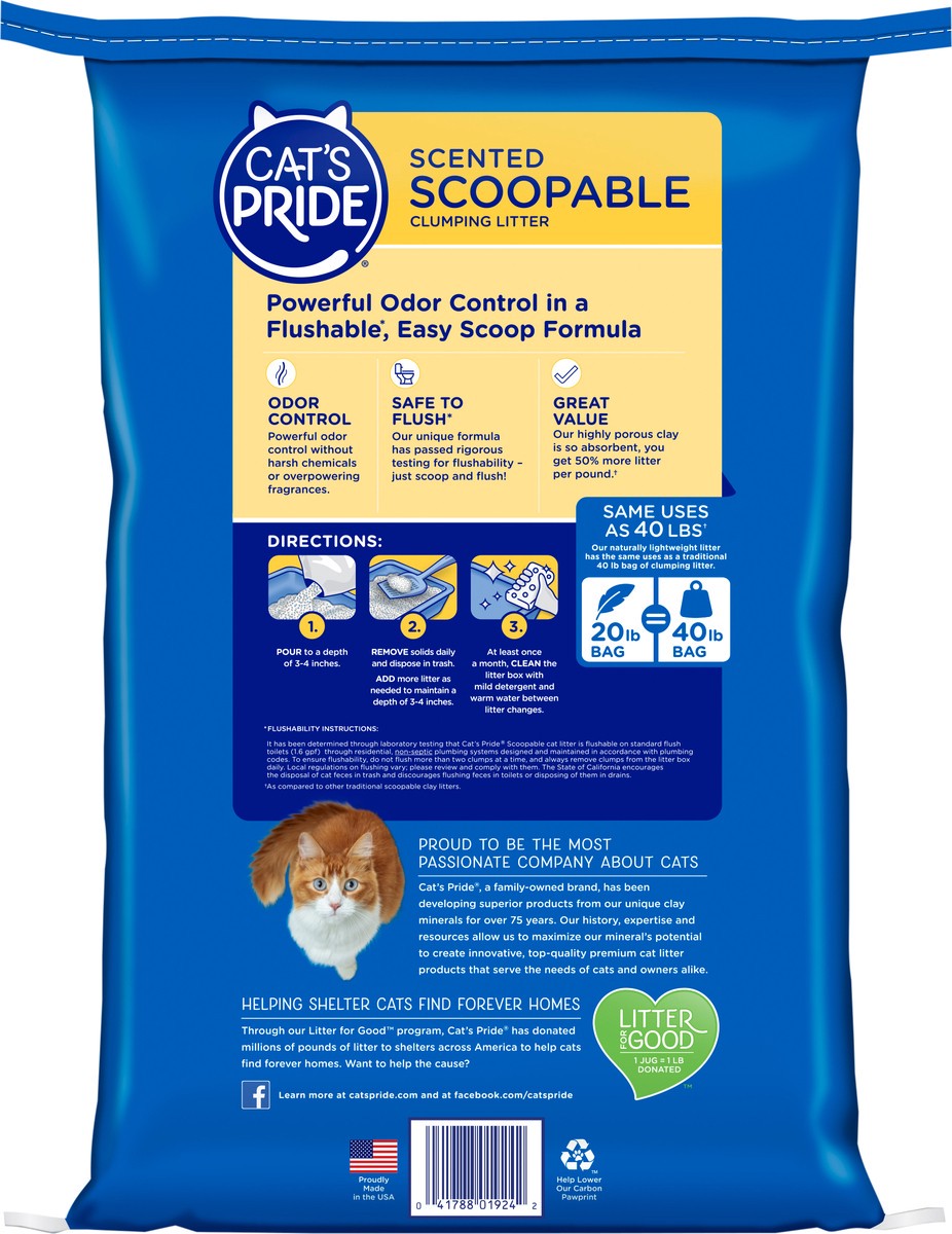 slide 3 of 12, Cat's Pride Scoopable Scented Clumping Litter 20 lbs. Bag, 20 lb