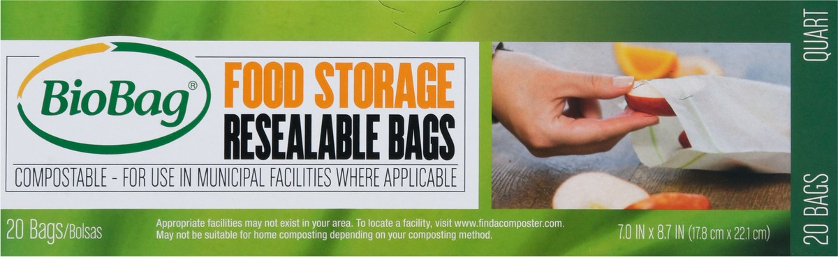 slide 8 of 12, BioBag Food Storage Resealable Bags 20 ea, 20 ct