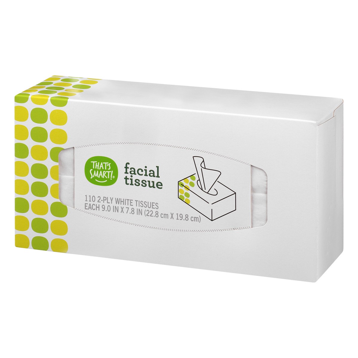 slide 2 of 11, That's Smart! 2-Ply White Facial Tissue 110 ea, 110 ct