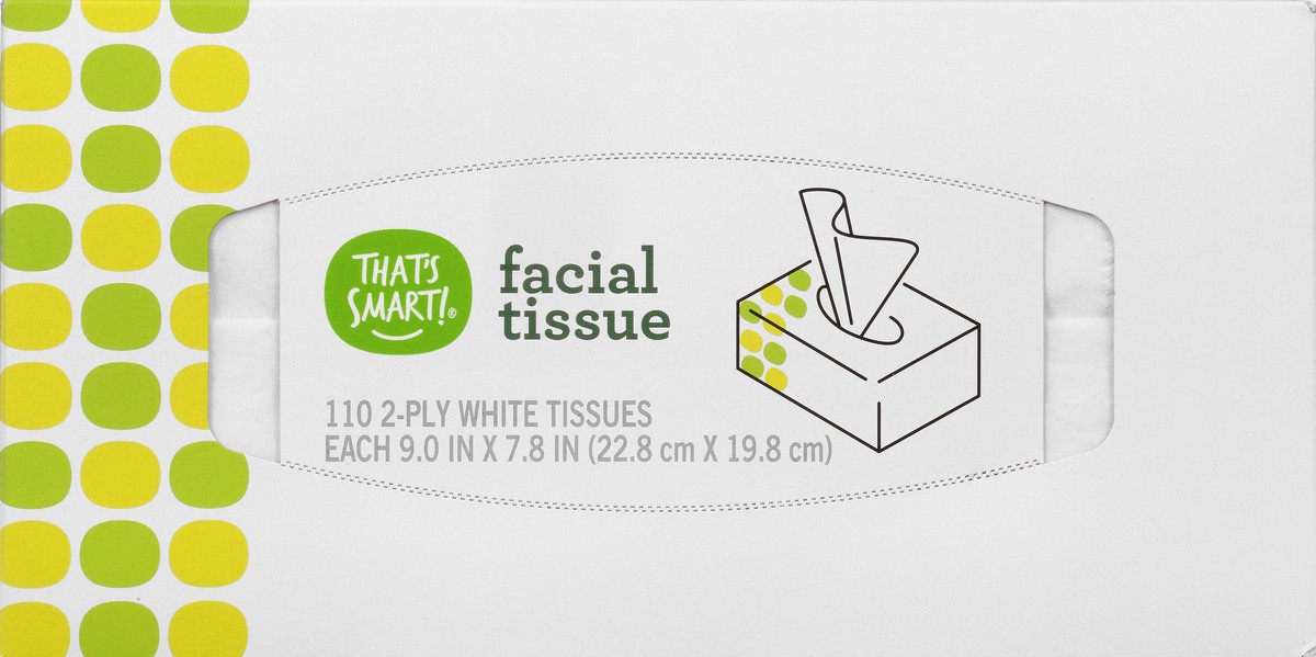 slide 6 of 11, That's Smart! 2-Ply White Facial Tissue 110 ea, 110 ct