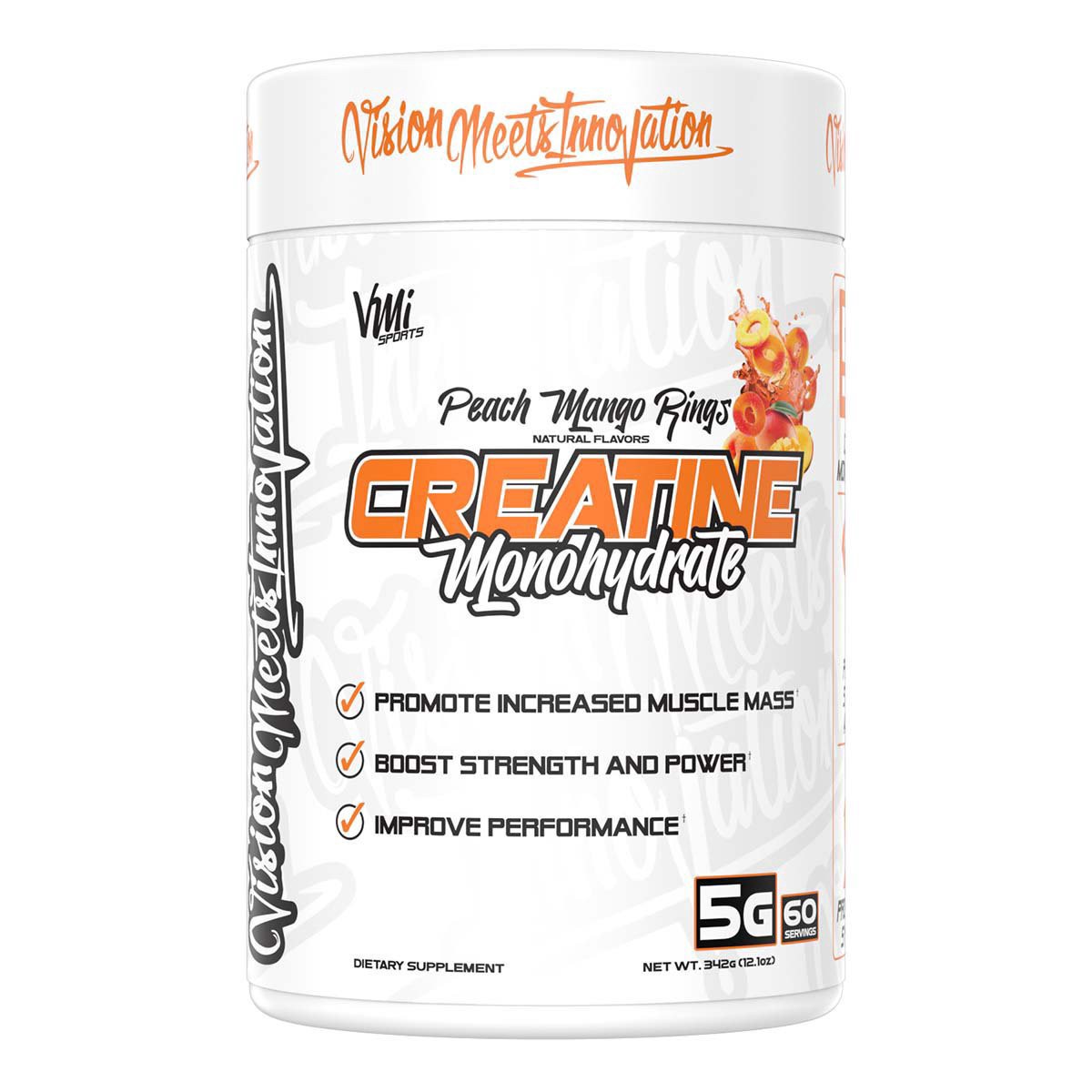 slide 1 of 1, VMI Sports Creatine Monohydrate - Peach Mango Rings, 12.1 oz