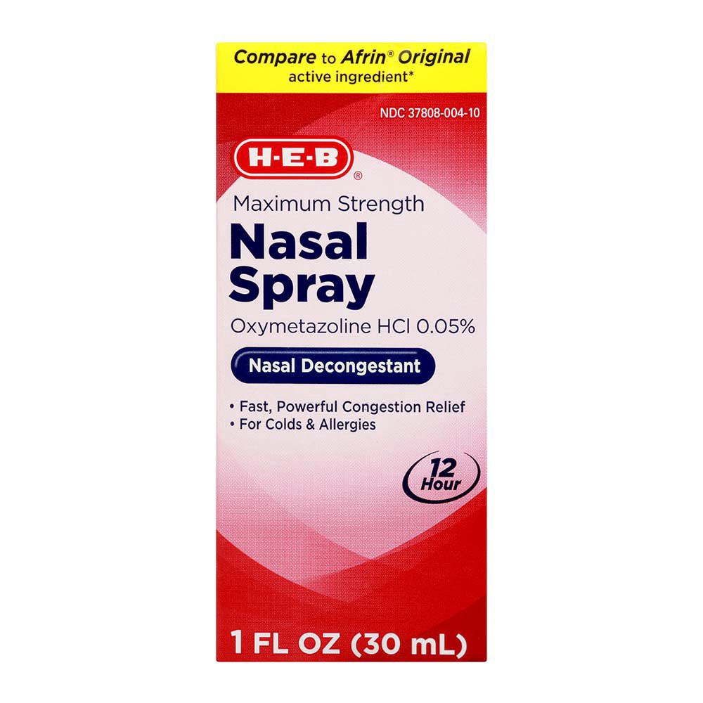 slide 1 of 1, H-E-B Maximum Strength Nasal Spray, 1 oz