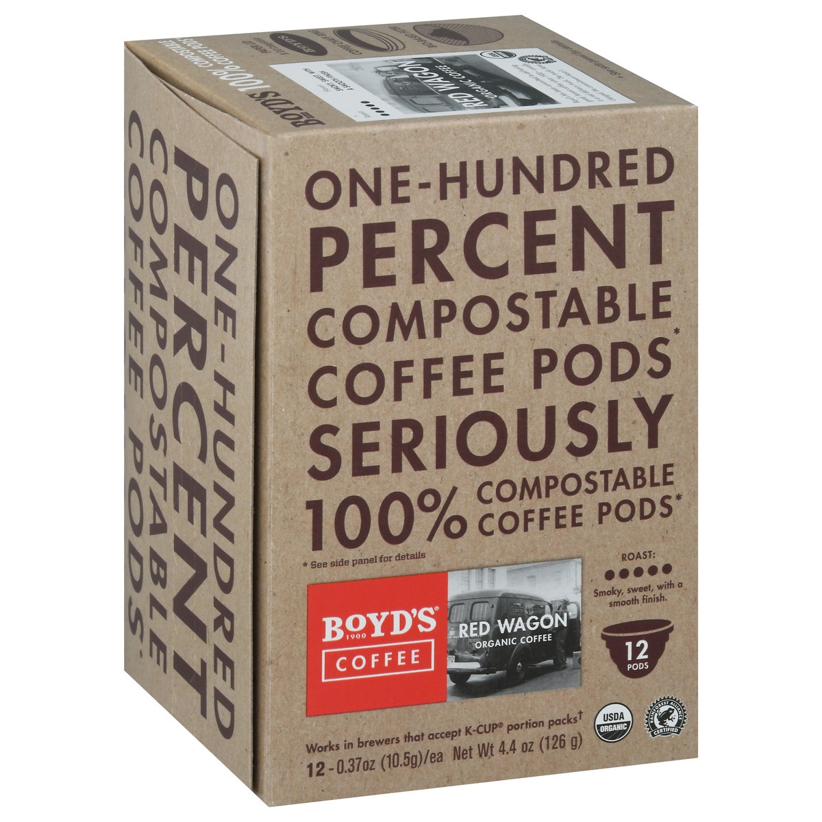 slide 4 of 9, Boyd's Coffee Organic Red Wagon Coffee Pods - 12 ct, 12 ct