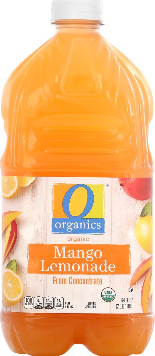 slide 4 of 9, O Organics Lemonade, Organic, Mango, 64 oz