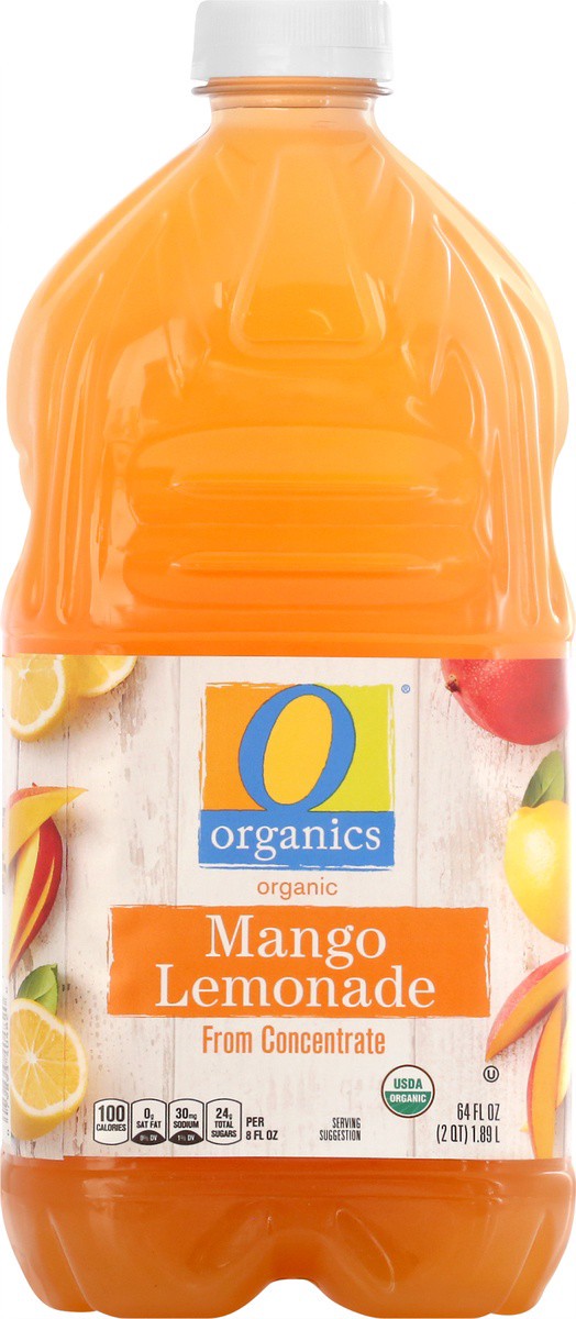 slide 6 of 9, O Organics Lemonade, Organic, Mango, 64 oz