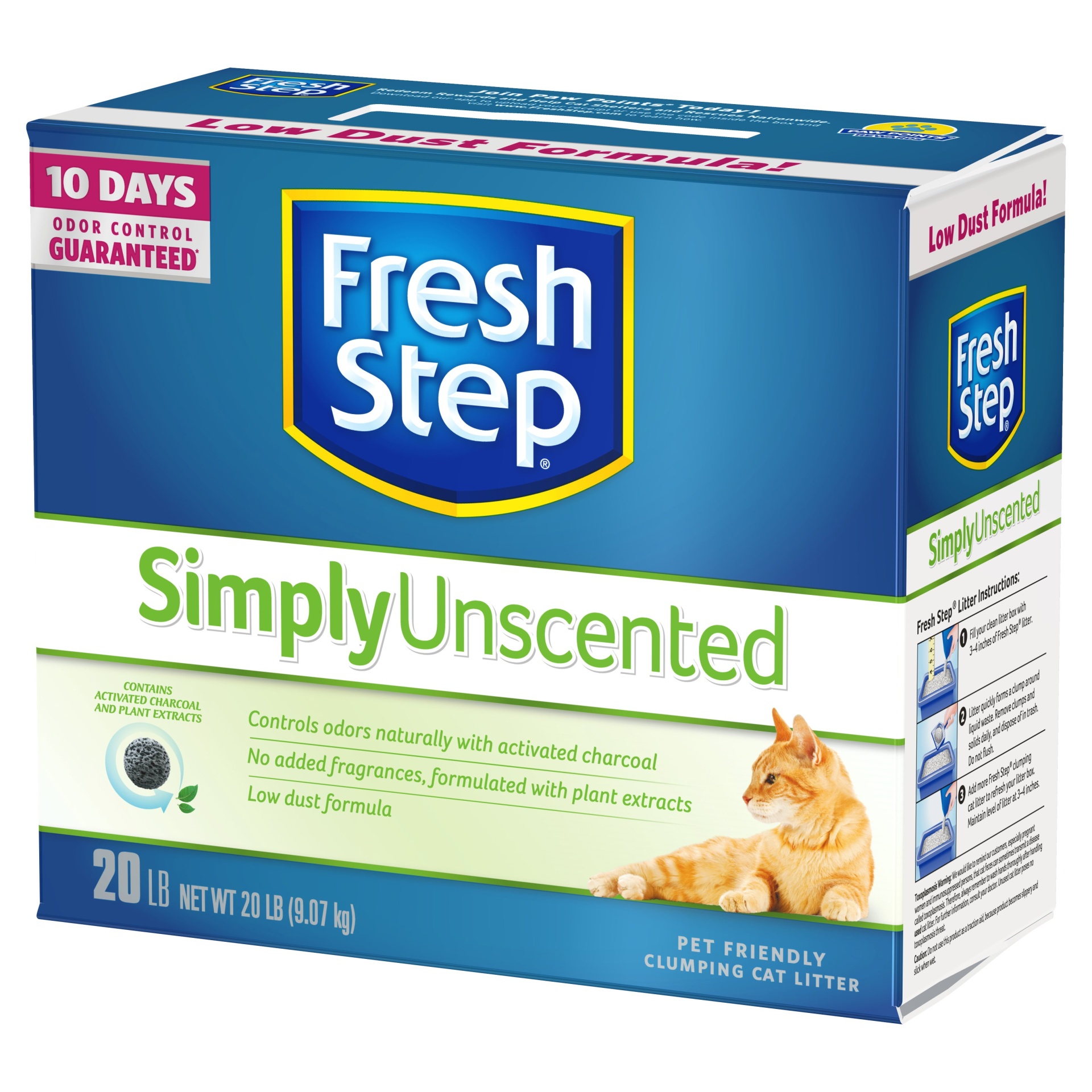 slide 1 of 1, Fresh Step Simply Unscented Clumping Cat Litter, 20 lb