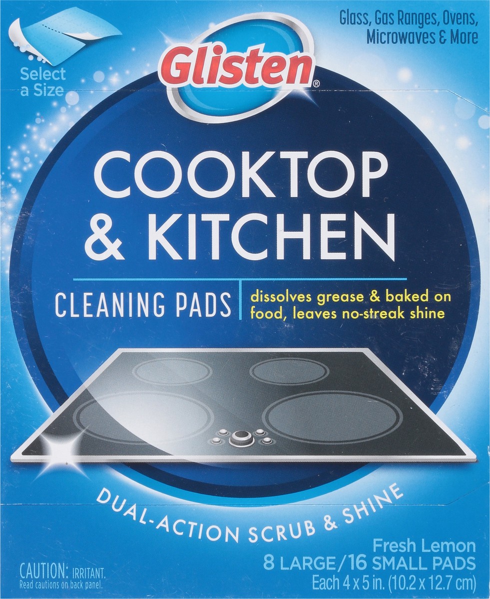 slide 7 of 11, Glisten Select A Size Cooktop & Kitchen Fresh Lemon Cleaning Pads Large/Small 1 ea, 1 ct