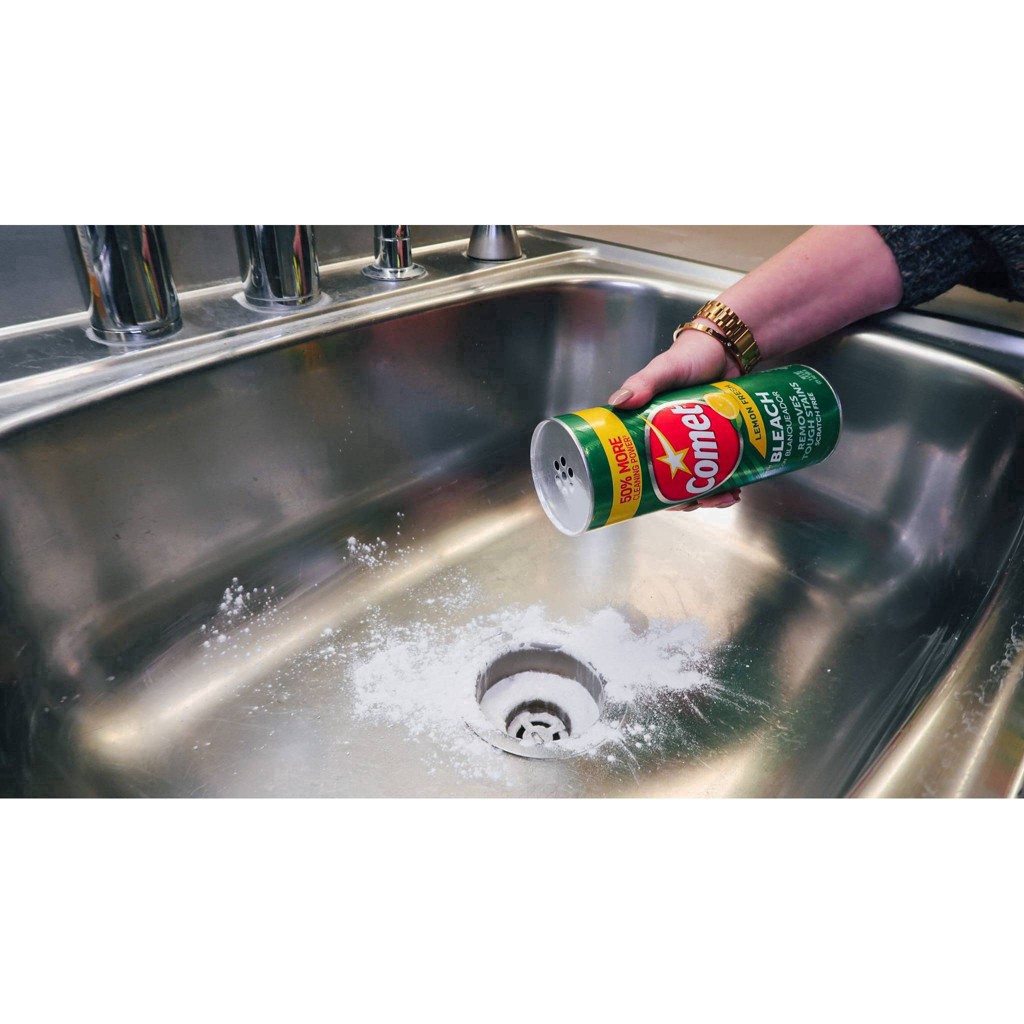 slide 10 of 15, Comet Cleanser Lemon Scent with Bleach, 21 oz