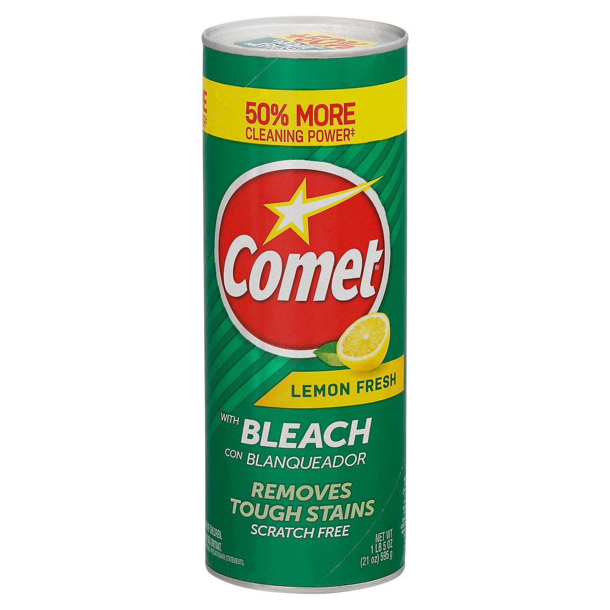slide 9 of 15, Comet Cleanser Lemon Scent with Bleach, 21 oz