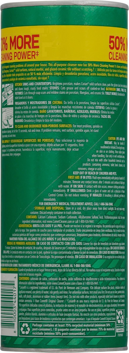 slide 11 of 15, Comet Cleanser Lemon Scent with Bleach, 21 oz