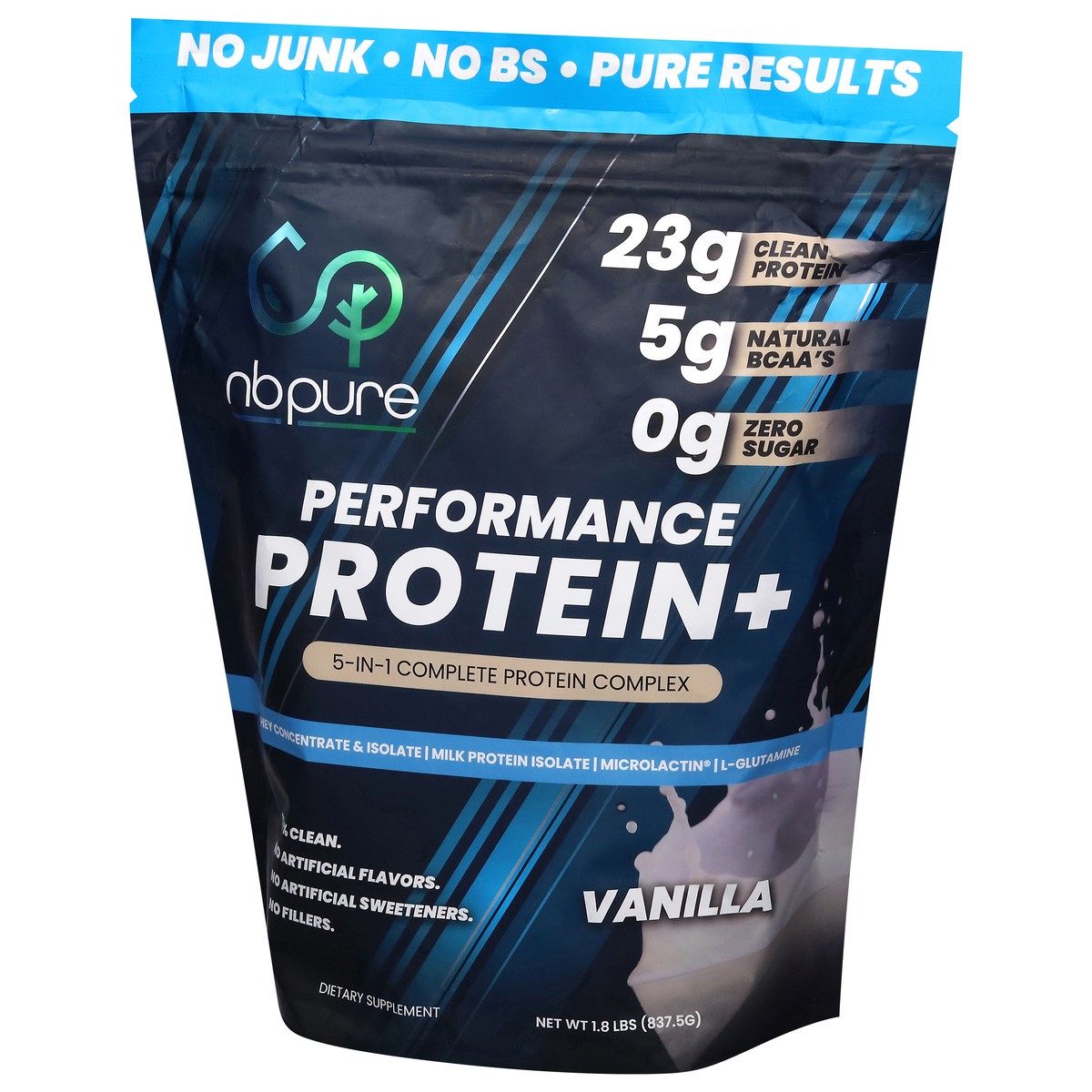 slide 4 of 4, NBPure Performance Vanilla Protein+ 1.8 lb, 1.8 lb