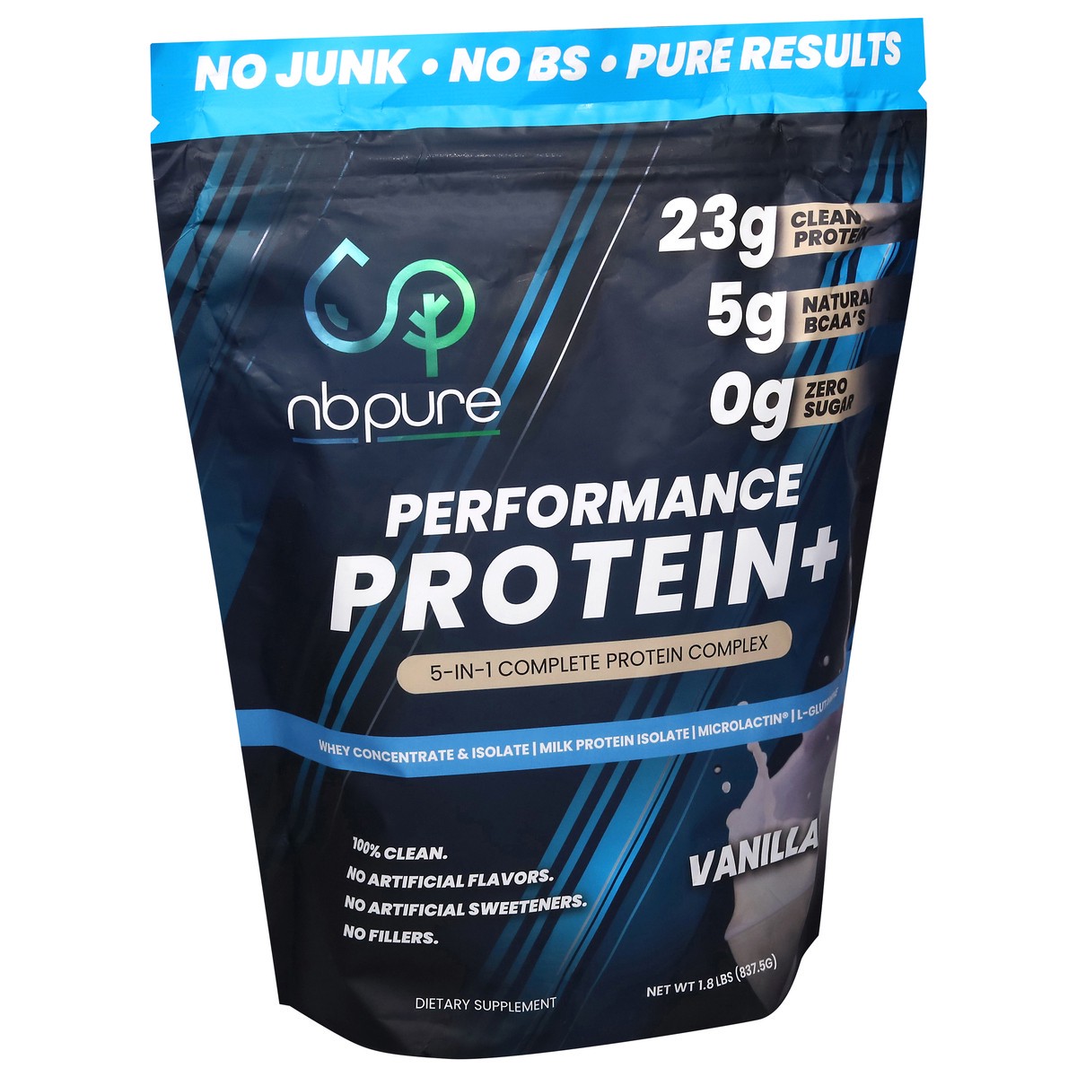 slide 2 of 4, NBPure Performance Vanilla Protein+ 1.8 lb, 1.8 lb
